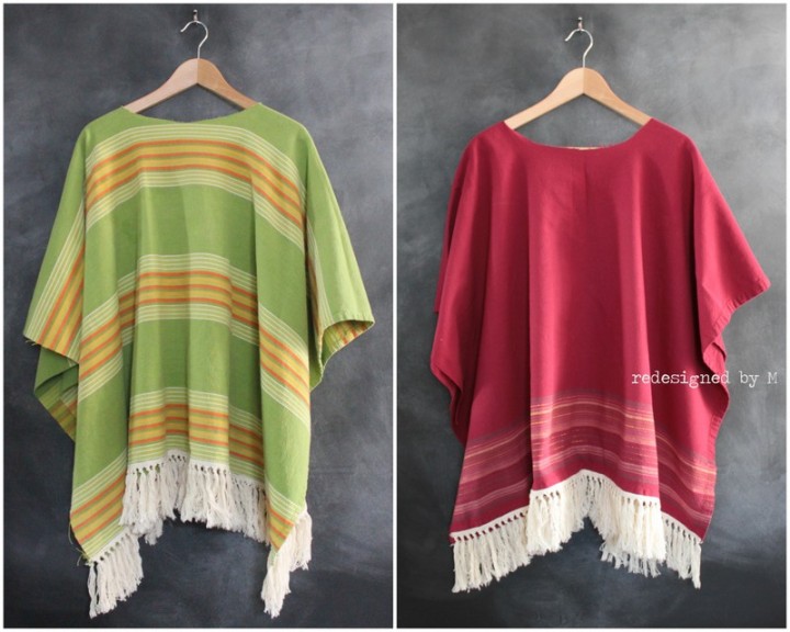Upcycled Fiesta Ponchos: great for Cinco de Mayo | Redesigned by M
